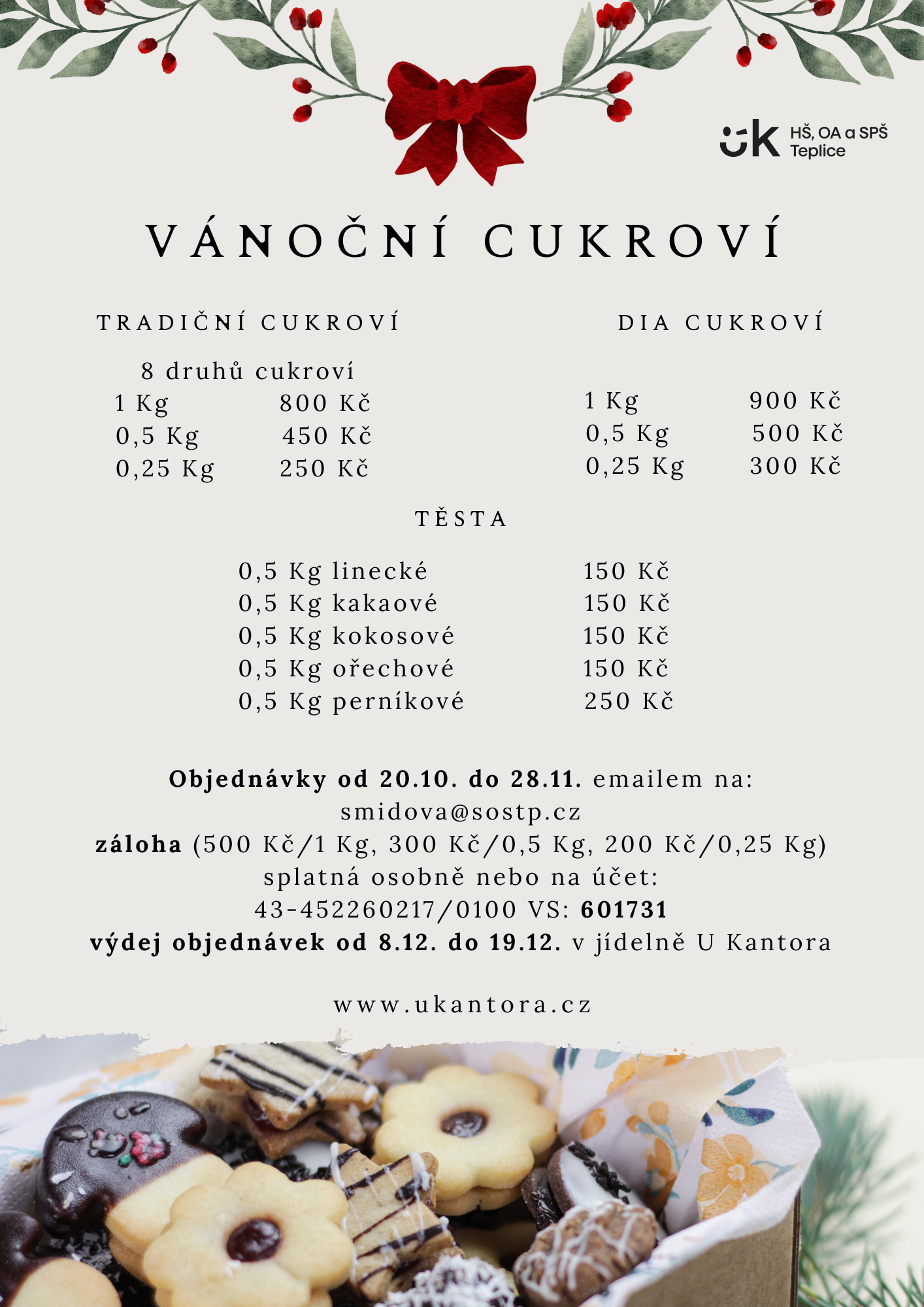Vánoční cukroví U Kantora 2025